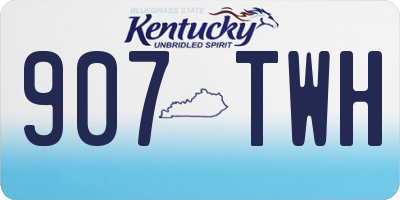 KY license plate 907TWH