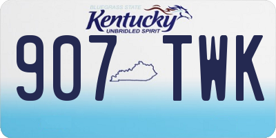 KY license plate 907TWK
