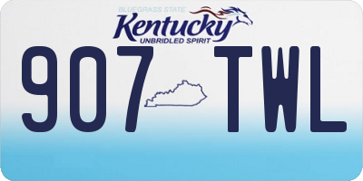 KY license plate 907TWL