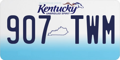 KY license plate 907TWM