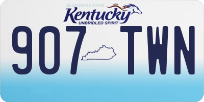 KY license plate 907TWN