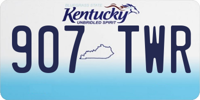 KY license plate 907TWR