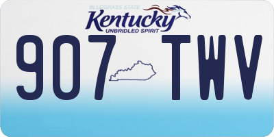 KY license plate 907TWV