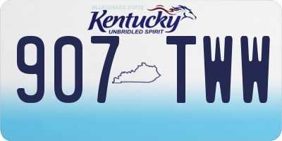 KY license plate 907TWW