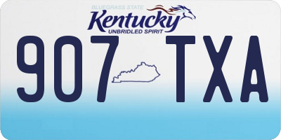KY license plate 907TXA