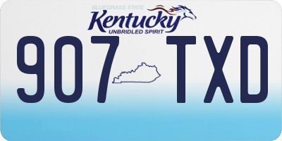 KY license plate 907TXD