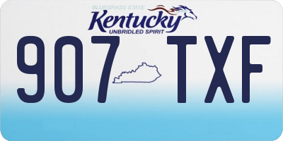 KY license plate 907TXF
