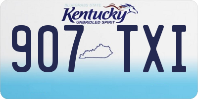 KY license plate 907TXI