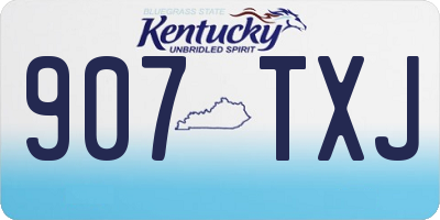 KY license plate 907TXJ