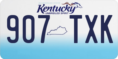 KY license plate 907TXK