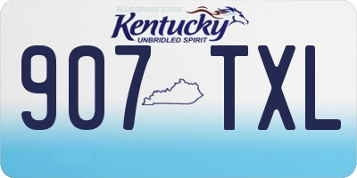 KY license plate 907TXL