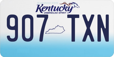KY license plate 907TXN