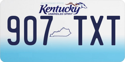 KY license plate 907TXT