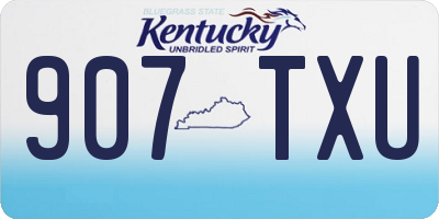 KY license plate 907TXU