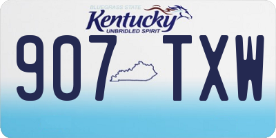 KY license plate 907TXW