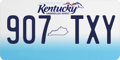 KY license plate 907TXY