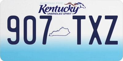 KY license plate 907TXZ