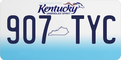 KY license plate 907TYC