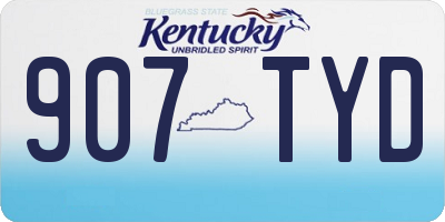 KY license plate 907TYD
