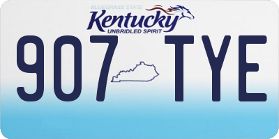 KY license plate 907TYE