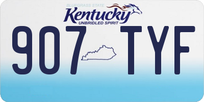 KY license plate 907TYF