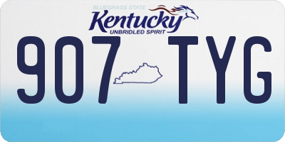 KY license plate 907TYG