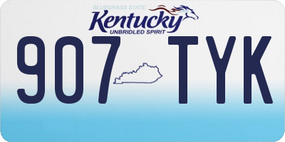 KY license plate 907TYK