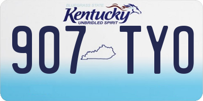 KY license plate 907TYO