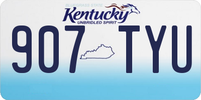 KY license plate 907TYU