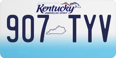 KY license plate 907TYV