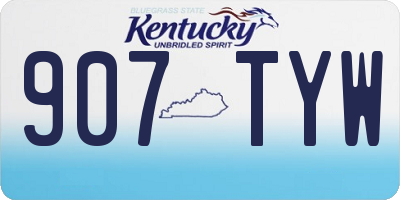 KY license plate 907TYW