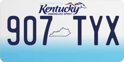 KY license plate 907TYX