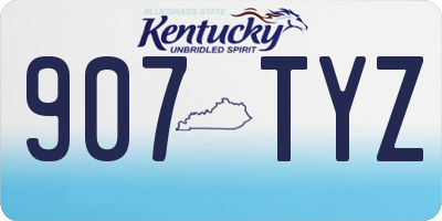 KY license plate 907TYZ