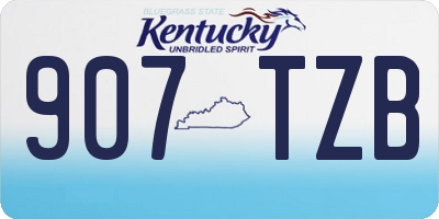 KY license plate 907TZB