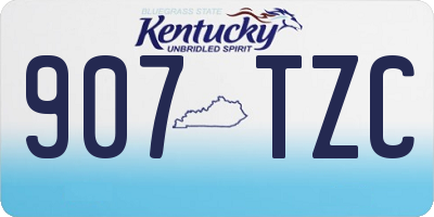 KY license plate 907TZC