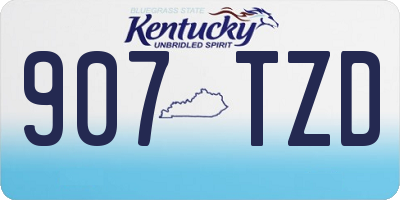 KY license plate 907TZD