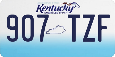 KY license plate 907TZF
