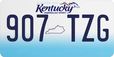 KY license plate 907TZG