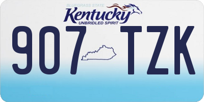 KY license plate 907TZK