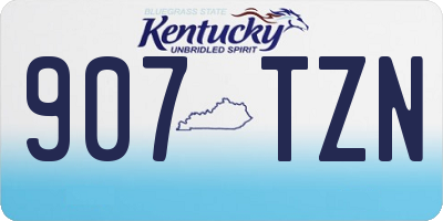 KY license plate 907TZN