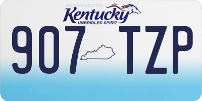 KY license plate 907TZP