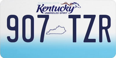 KY license plate 907TZR