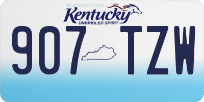 KY license plate 907TZW