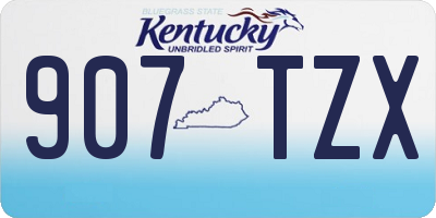 KY license plate 907TZX