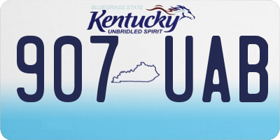 KY license plate 907UAB