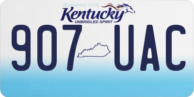 KY license plate 907UAC