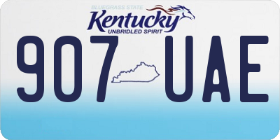 KY license plate 907UAE