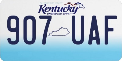 KY license plate 907UAF