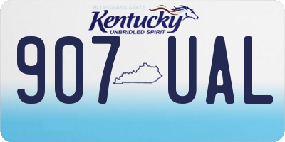 KY license plate 907UAL