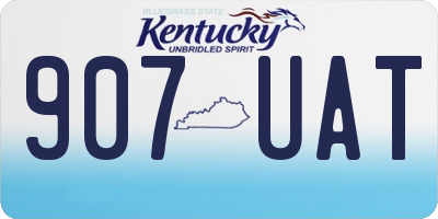 KY license plate 907UAT